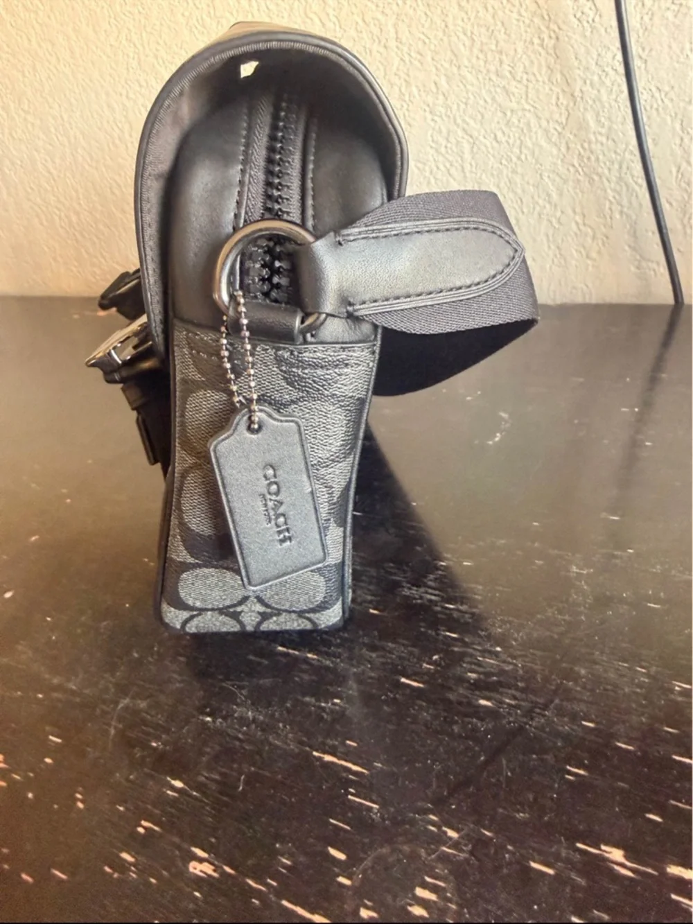 Coach Black Leather & Signature Canvas Men’s Messenger Bag - Picture 3 of 5